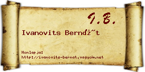 Ivanovits Bernát névjegykártya